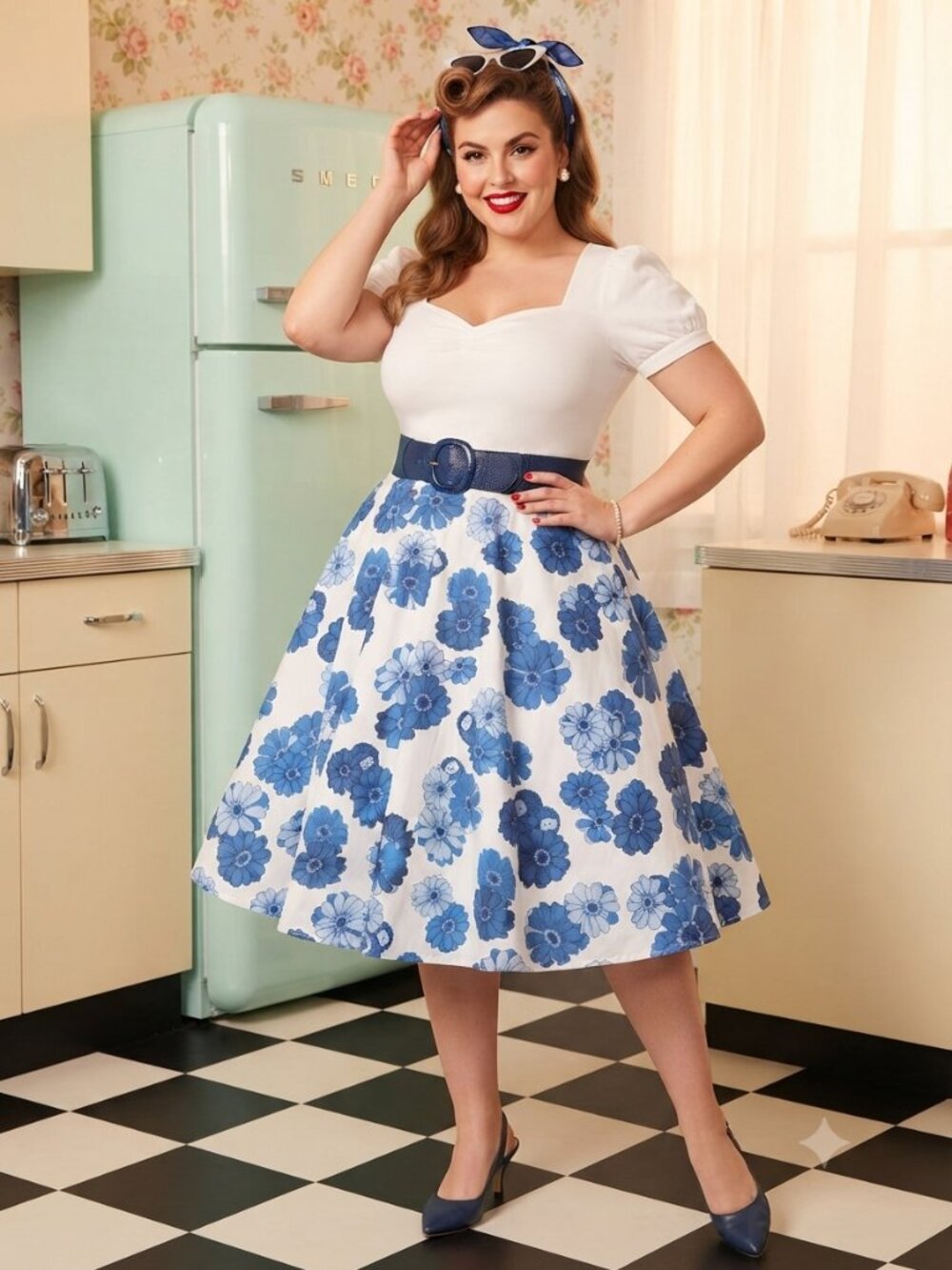 ModCloth x Collectif Daisy Hedgehog Swing A-Line Skirt Vintage Rare Plus Size - Picture 2 of 15